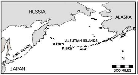 Mappa delle Aleutine