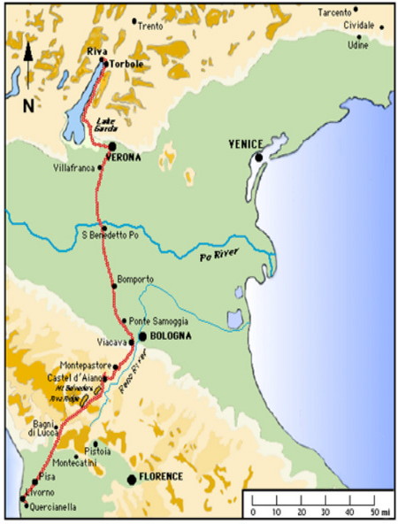 Il percorso di battaglia della 10a Divisione da montagna