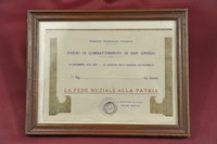 Una attestazione del dono della fede d'oro o d'argento alla Patria